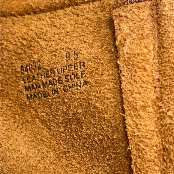 Minnetonka Fringed Suede Wedge Boots - Tan size 9.5