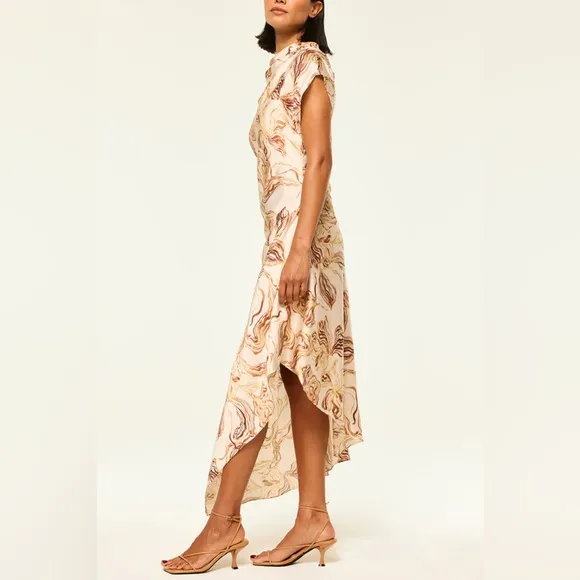 MISA Los Angeles Sally Dress - Golden Straw Satin