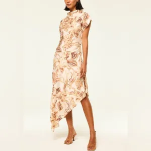 MISA Los Angeles Sally Dress - Golden Straw Satin
