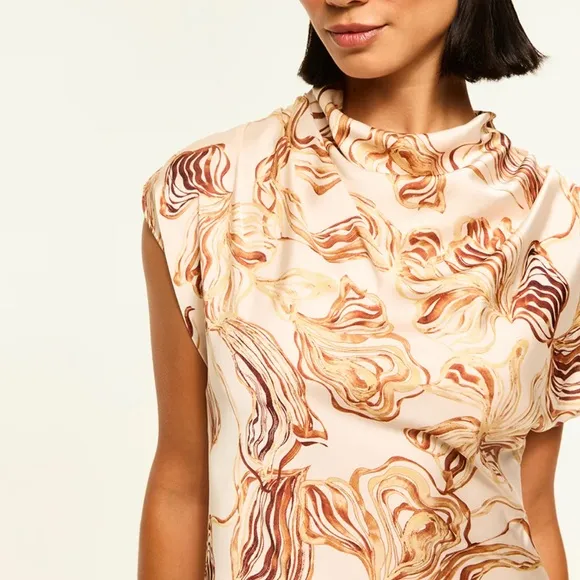 MISA Los Angeles Sally Dress - Golden Straw Satin