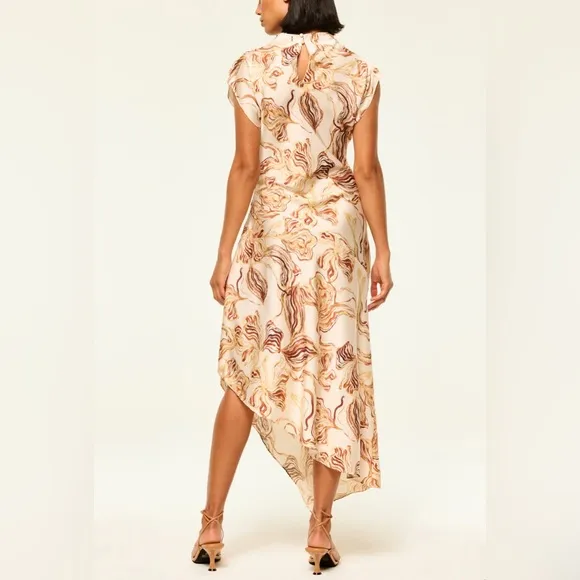 MISA Los Angeles Sally Dress - Golden Straw Satin