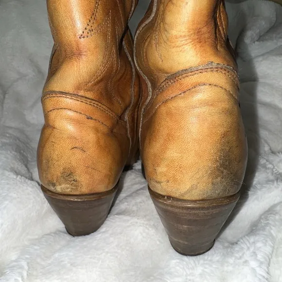 Miss Capezio Tall Vintage Leather Cowboy Western Boots 6.5 M Festival Concert