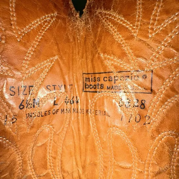 Miss Capezio Tall Vintage Leather Cowboy Western Boots 6.5 M Festival Concert