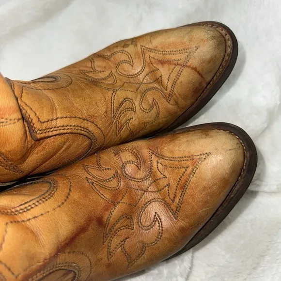 Miss Capezio Tall Vintage Leather Cowboy Western Boots 6.5 M Festival Concert