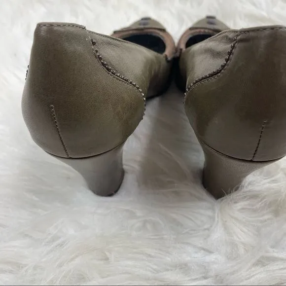 Miss L-Fire Oliver Grey Shabby Chic OxfordPump Heels