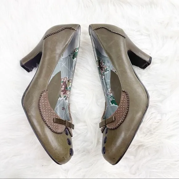 Miss L-Fire Oliver Grey Shabby Chic OxfordPump Heels