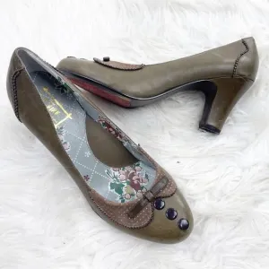 Miss L-Fire Oliver Grey Shabby Chic OxfordPump Heels
