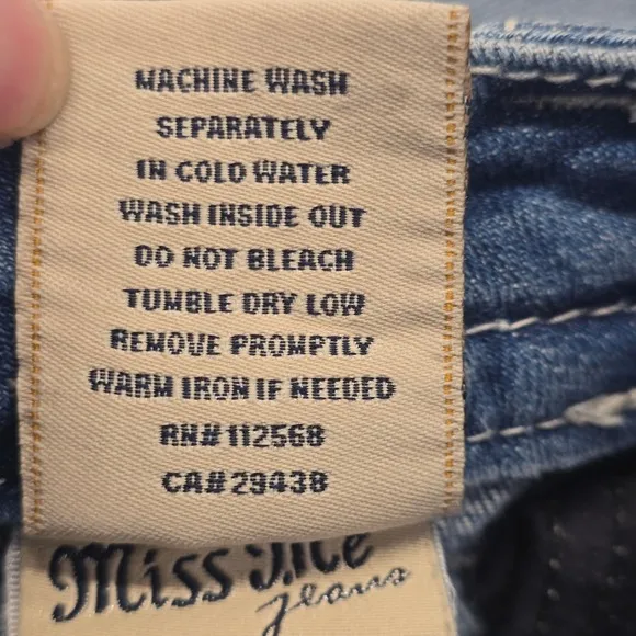 Miss Me Easy Boot Jeans Women's 32x31 Mid-Rise Distressed Embellished Pockets