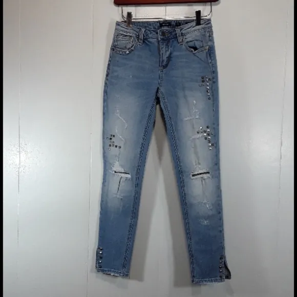 Miss me stud embellished distressed skinny jeans size 25