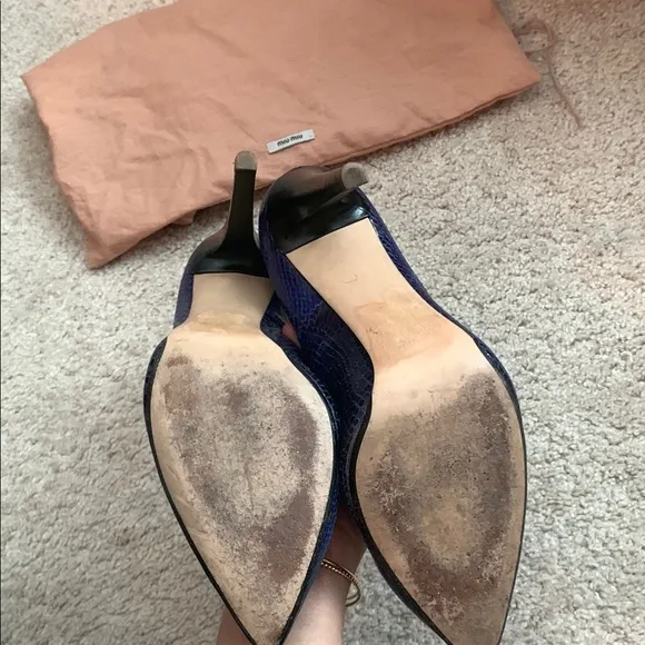 Miu Miu Blue Snakeskin Women's Heels EU 41