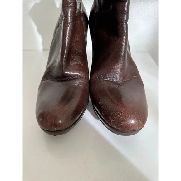 Miu Miu Heeled Booties Buckle Brown Ankle Made in Italy Women's EU 39.5 US 9