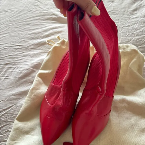 Miu Miu Pink Patent Leather Rain Boots