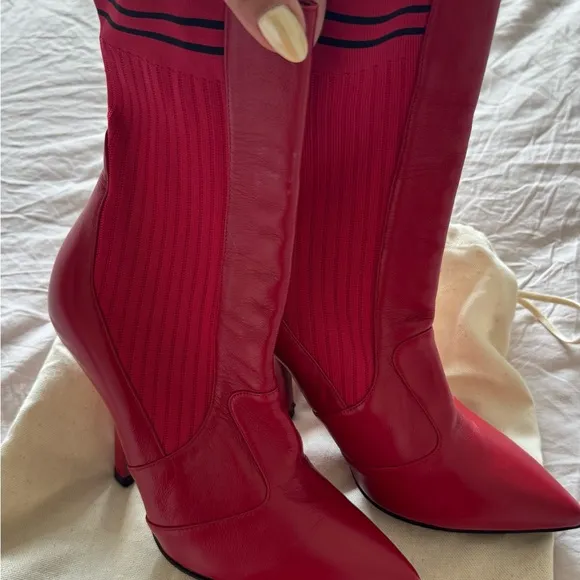 Miu Miu Pink Patent Leather Rain Boots