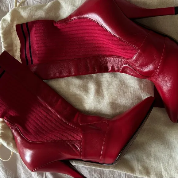 Miu Miu Pink Patent Leather Rain Boots