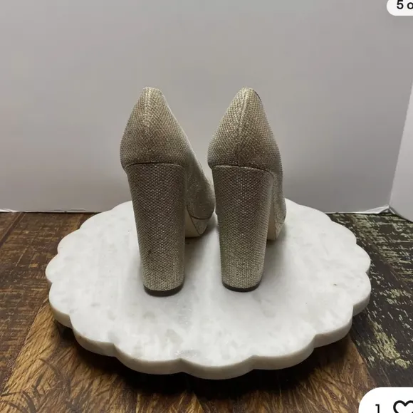 Mix No. 6 Gold Glitter Sparkle Platform Women's Shoes size 8 1/2