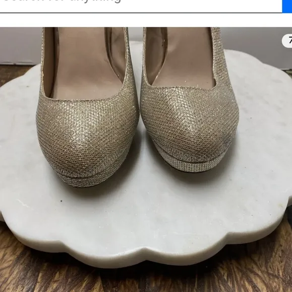 Mix No. 6 Gold Glitter Sparkle Platform Women's Shoes size 8 1/2