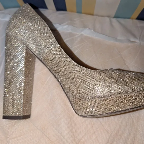 Mix No. 6 Gold Glitter Sparkle Platform Women's Shoes size 8 1/2