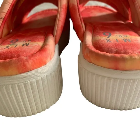 Mix No.6 | Cassia  Platform Wedge Sandals slip on tie dye 7