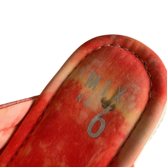 Mix No.6 | Cassia  Platform Wedge Sandals slip on tie dye 7