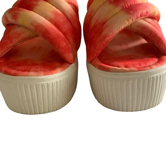 Mix No.6 | Cassia  Platform Wedge Sandals slip on tie dye 7
