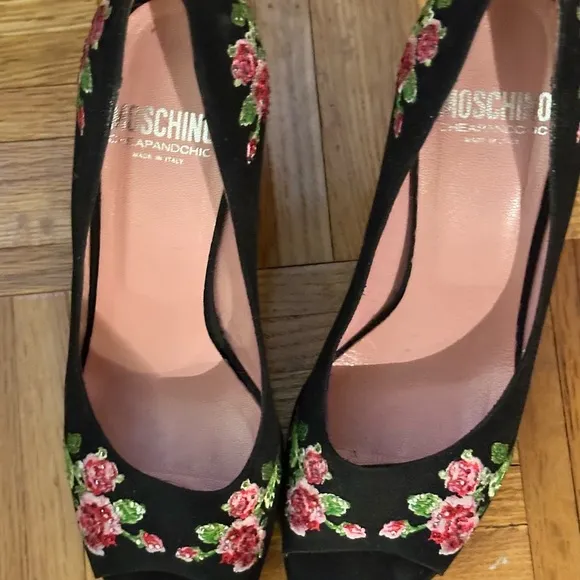Moschino Black Floral Women's Shoes