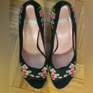 Moschino Black Floral Women's Shoes