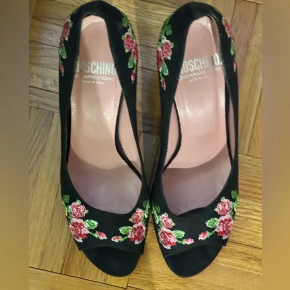 Moschino Black Floral Women's Shoes