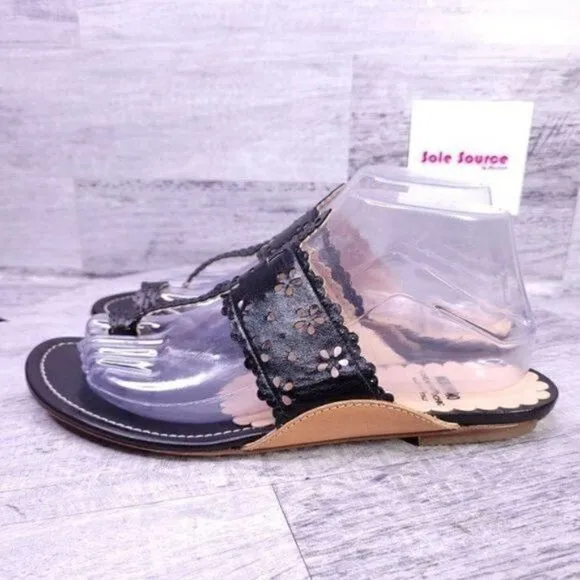 Moschino Cheap And Chic Laser Cut Leather Sandal Black sz 39 Women's sz 9