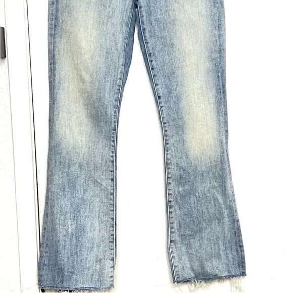 Mother Jeans Blue Hustler Ankle Fray SmoothSailing Light Wash Denim Sz 26