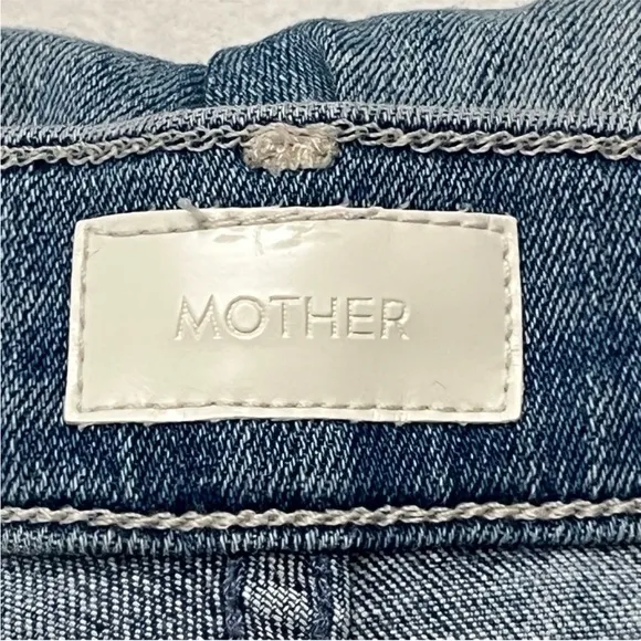 Mother Jeans Blue Hustler Ankle Fray SmoothSailing Light Wash Denim Sz 26