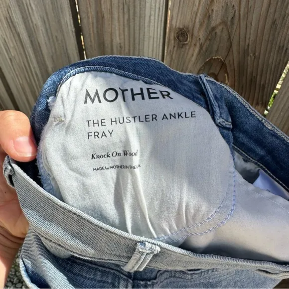 MOTHER The Hustler Ankle Fray in Knock on Wood size 23