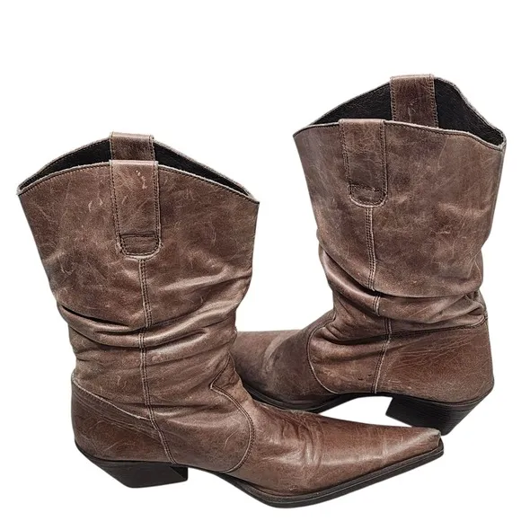 Mustang Vintage Western Pointed Toe Brown Boots Size 7