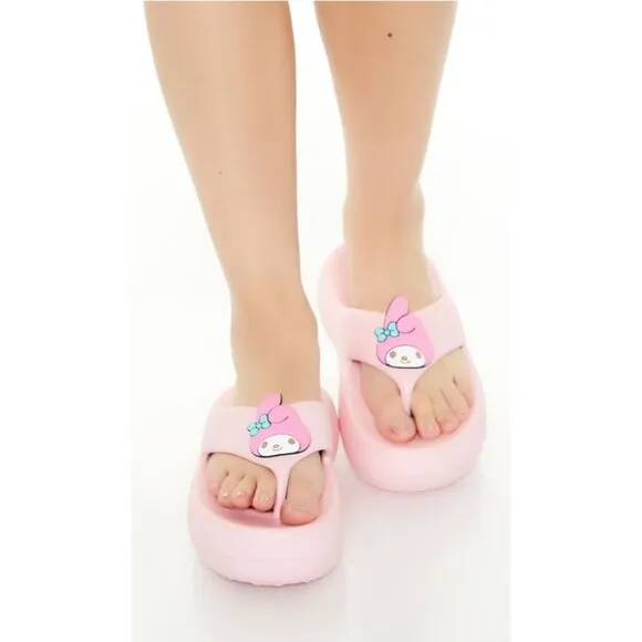 My Melody Pink Platform Slide Sandals For Women