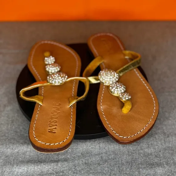 Mystique Jewel Vintage Retro Flip Flop Sandal Size 6