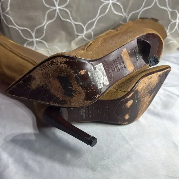 (N7) Schutz cowboy boots, embroidered leather, collaboration with Aldo, size 5 B