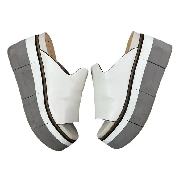 Naked Feet Flow Platform Sandals  Women's Size 8.5  Off White (Mist) Chunky Boho