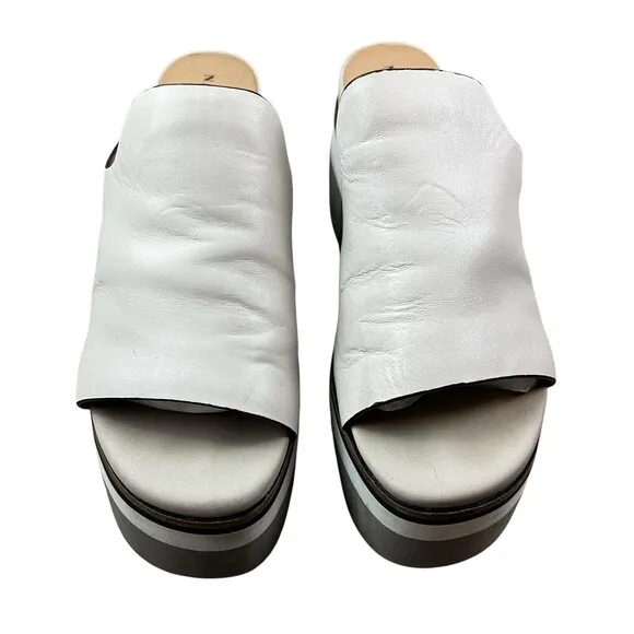 Naked Feet Flow Platform Sandals  Women's Size 8.5  Off White (Mist) Chunky Boho