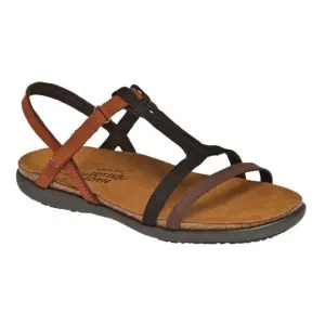 NAOT Judith Sandals Brown Black Leather Uppers Size 41 / 10 Strappy Boho Cork