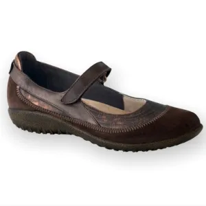 Naot Kirei Mary Jane Flat Comfort Shoe Metallic &amp; Brown Size 40/US 9 Women's