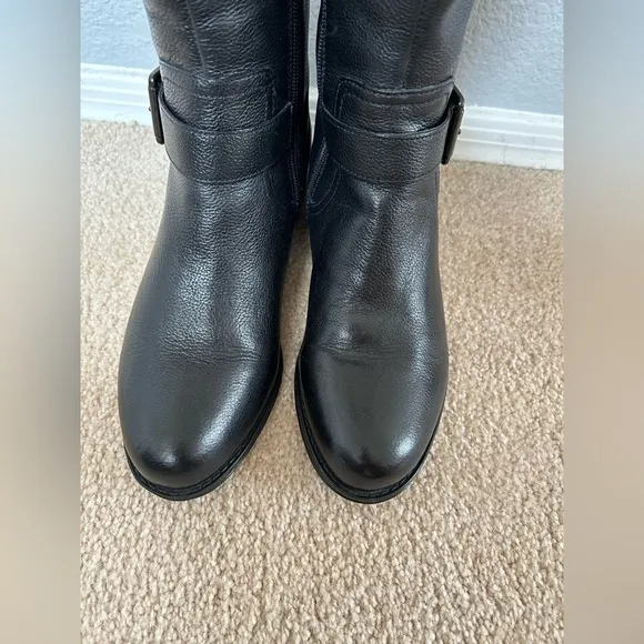NATURALIZER JESSIE Black Knee-High Boots with Buckle Accents size 8w
