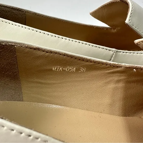 Needle Atelier funky retro leather Cream Loafers spring Pastel flatbow 7.5