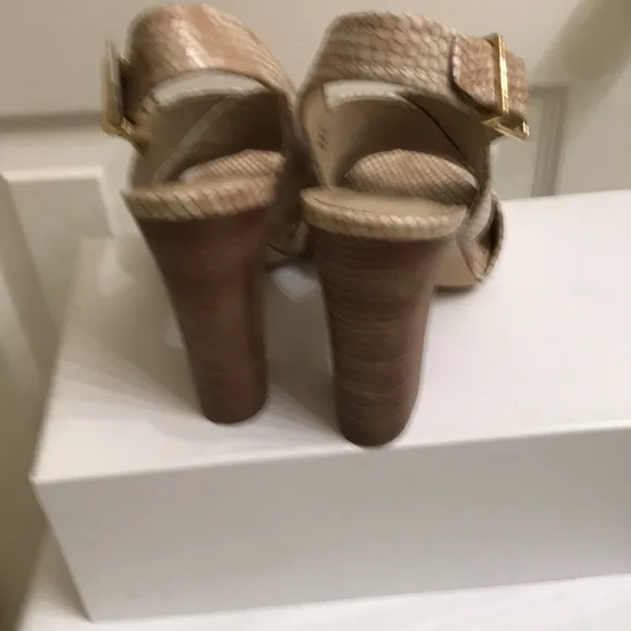 Neiman Marcus snake embossed heel sandals