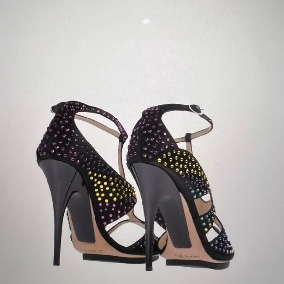 Never worn Giuseppe Zanotti Multi Black, Blue, Yellow, Pink Sandals