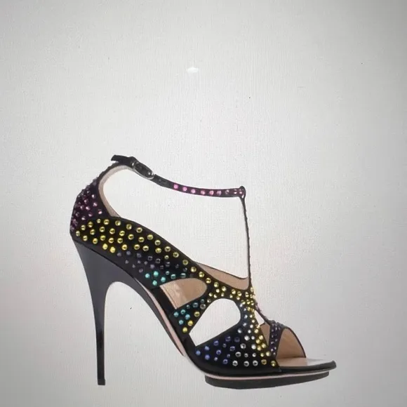 Never worn Giuseppe Zanotti Multi Black, Blue, Yellow, Pink Sandals