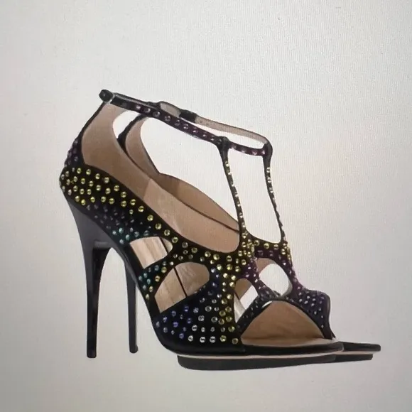Never worn Giuseppe Zanotti Multi Black, Blue, Yellow, Pink Sandals