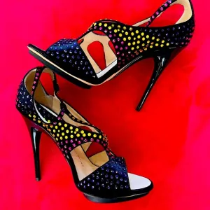 Never worn Giuseppe Zanotti Multi Black, Blue, Yellow, Pink Sandals