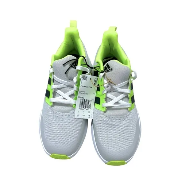 NEW Adidas Kids FortaRun 2.0 K running shoes sneakers grey Green Sz 5.5
