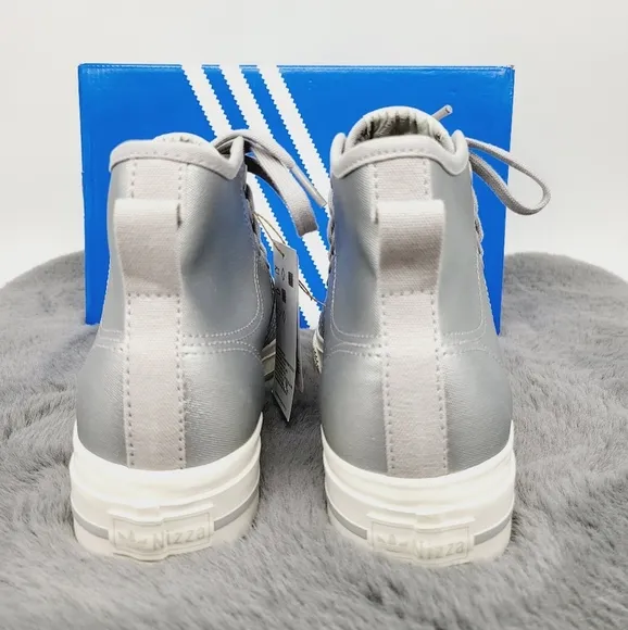 New adidas Nizza RF Platform Mid Shoes Silver Metallic Women's Size 7