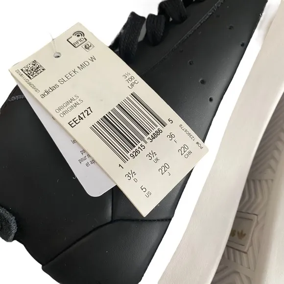 New Adidas Originals Women's Sleek Mid Sneaker Black Size 5