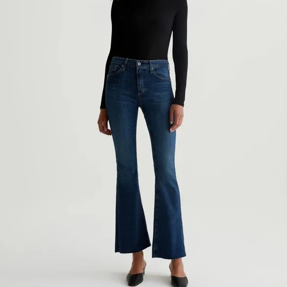 NEW AG Jeans Farrah Unhemmed Bootcut Denim Jeans - High Rise in Indigo 252